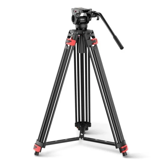 neewer video tripod with adjustable fluid head _ black